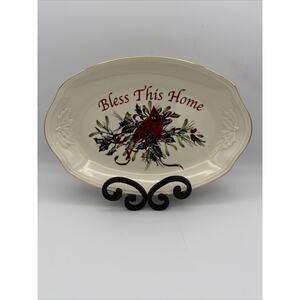 Vintage Lenox Winter Greetings American Home Collection Platter W/ Gold Trim